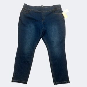 OneWorld Denim Jeans Womens 3X Medium Wash Skinny Mid Rise Stretch Pull On Plus